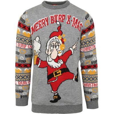 Suitable's Xmas Jumper With Lights and Drunken Santa Multicolour Grey size XL- male Suitable's Xmas Jumper With Lights and Drunken Santa Multicolour Grey size XL- male