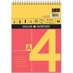 Daler-Rowney Red And Yellow A4 Spiral Pad 150gsm 25 White Sheets