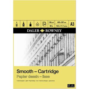 Daler-Rowney Smooth A3 Cartridge Pad 130gsm 30 White Sheets