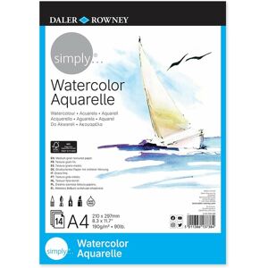 Daler-Rowney Simply A4 Watercolour Pad 190gsm 14 White Sheets