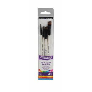 Daler-Rowney Graduate Synthetic Shaders Short Handle Brush Set (Pack Of 4)