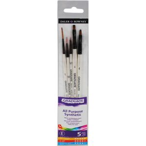 Daler-Rowney Graduate Synthetic Detail Short Handle Brush Set (Pack Of 5)