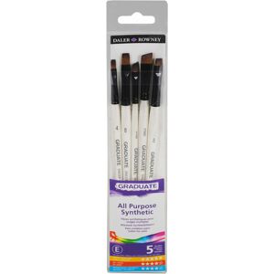 Daler-Rowney Graduate Synthetic Flats And Shaders Short Handle Brush Set (Pack Of 5)