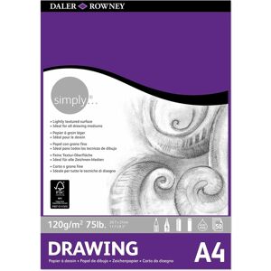 Daler-Rowney Simply A4 Drawing Pad 120gsm 50 White Sheets