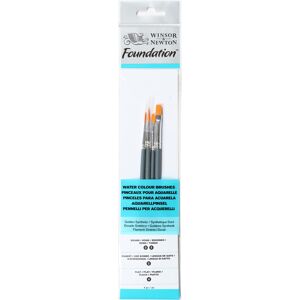 Winsor & Newton Winsor & ton Foundation Watercolour Brush Set 14 Short Handle (Pack Of 4)