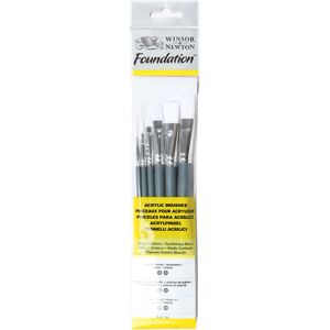 Winsor & Newton Winsor & ton Foundation Acrylic Brush Set 7 Short Handle (Pack Of 6)