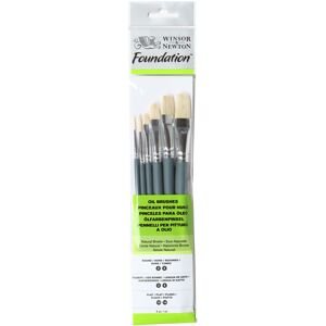 Winsor & Newton Winsor & ton Foundation Oil Brush Set 25 Short Handle (Pack Of 6)