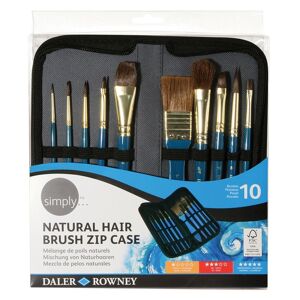 Daler-Rowney Simply Watercolour Natural 10 Brush Set In Zip Case