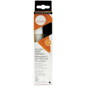 Daler-Rowney Simply Acrylic Markers Black And White Pack Of 2