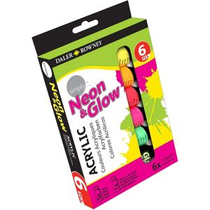 Daler-Rowney Simply Acrylic Set Of 6x12ml Neon & Glow In The Dark Paint Tubes