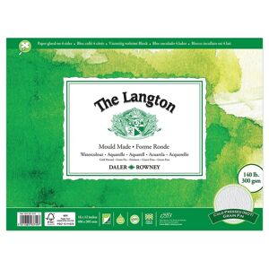 Daler-Rowney Langton 16x12in Watercolour Block Pad 300gsm 12 White Sheets