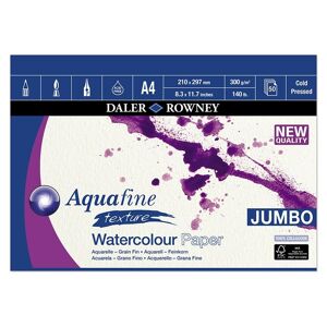 Daler-Rowney Aquafine A4 Watercolour Texture Pad 300gsm 50 White Sheets