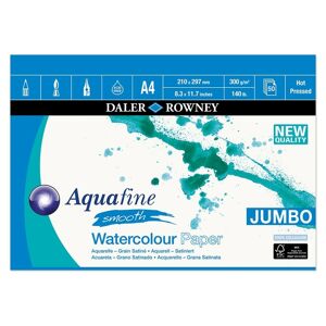 Daler-Rowney Aquafine A4 Watercolour Smooth Pad 300gsm 50 White Sheets