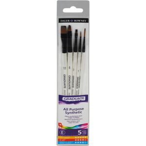 Daler-Rowney Graduate Synthetic Classic Short Handle Brush Set (Pack Of 5)