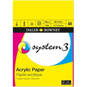 Daler-Rowney System 3 A4 Acrylic Pad 230gsm 20 White Sheets