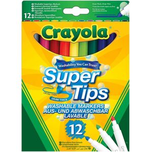 Crayola Supertips Washable Colouring Pens, Assorted Ink (Pack Of 12)