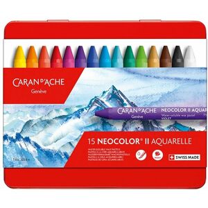 Caran D'Ache Neocolor Ii Water-Soluble Wax Pastels Tin (Pack Of 15)