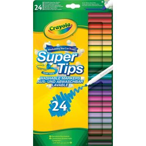 Crayola Supertips Washable Colouring Pens, Assorted Ink (Pack Of 24)