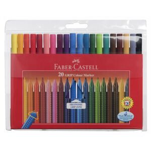 Faber-Castell Colour Grip Triangular Marker Pens (Pack Of 20)