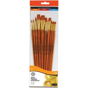 Daler-Rowney Simply Gold Taklon 10 Brush Set (X3 Round, X3 Bright, X2 Flat, X2 Filbert)