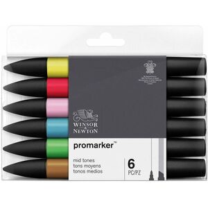 Winsor & Newton Winsor & ton Promarker Mid Tones (Pack Of 6)