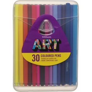 Whsmith Art Triangular Colouring Pens, Multi Ink (Pack Of 30)