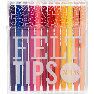 Whsmith Washable Felt Tip Colouring Pens, Multi Ink (Pack Of 24)