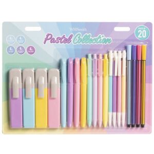 Whsmith 20 Piece Writing Collection Pastel Colours Set, Assorted Ink