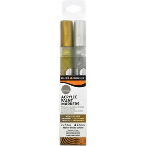 Daler-Rowney Simply Acrylic Markers Gold And Silver Pack Of 2