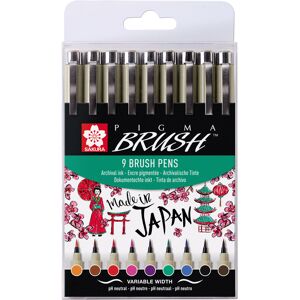 Sakura Pigma Brush Pen Wallet (Pack Of 9)