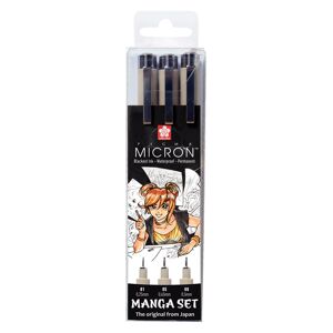 Sakura  Manga Pigma Micron Pens, Black (Pack Of 3)