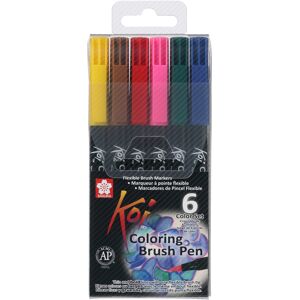 Sakura Koi Colouring Brush Set, Bright Colours (Pack Of 6)