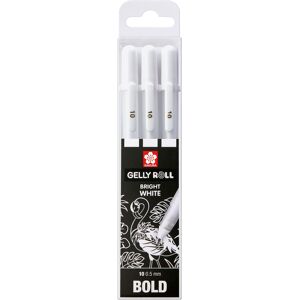 Sakura Basic Gel Pens, Bright White, Bold Nib (Pack Of 3)