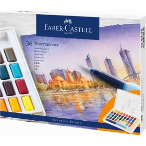 Faber-Castell Creative Studio Watercolour Pan Paints 36 Colour Set Includes Water Brush