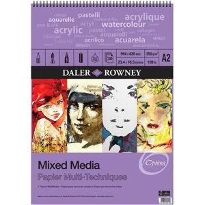 Daler-Rowney Optima A2 Mixed Media Spiral Pad 250gsm 30 White Sheets