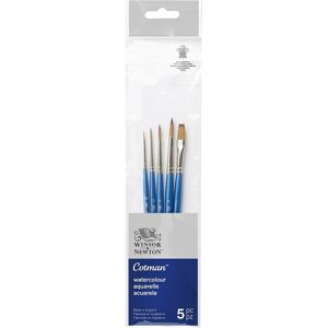 Winsor & Newton Winsor & ton Cotman Watercolour Brush Set 4 Short Handle (Pack Of 5)