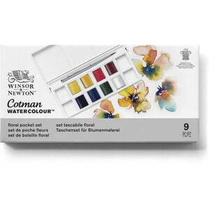 Winsor & Newton Winsor & ton Cotman Watercolour 8 Half Pan Pocket Set Floral Tones