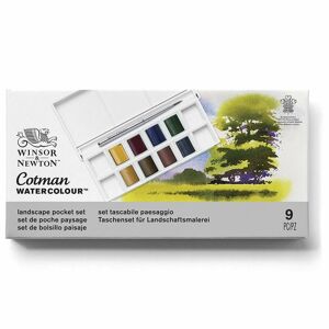 Winsor & Newton Winsor & ton Cotman Watercolour 8 Half Pan Pocket Set Landscape Tones
