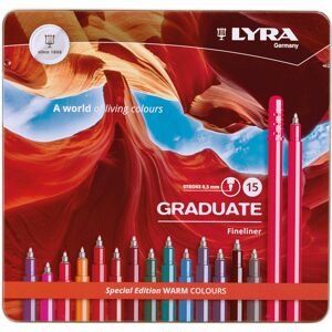 Lyra Graduate Fineliners Warm Colours (Tin Of 15)