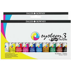 Daler-Rowney System 3 Fluid Acrylic Introduction Set Of 29.5ml Bottles (Pack Of 10)