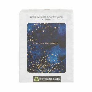 Whsmith Midnight Stars Bumper 30 Pack Recyclable Charity Christmas Cards