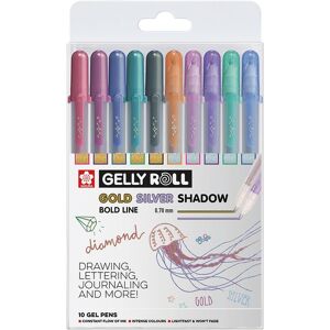 Royal Talens Sakura Gelly Roll Gold And Silver Shadow Gel Pens (Pack Of 10)