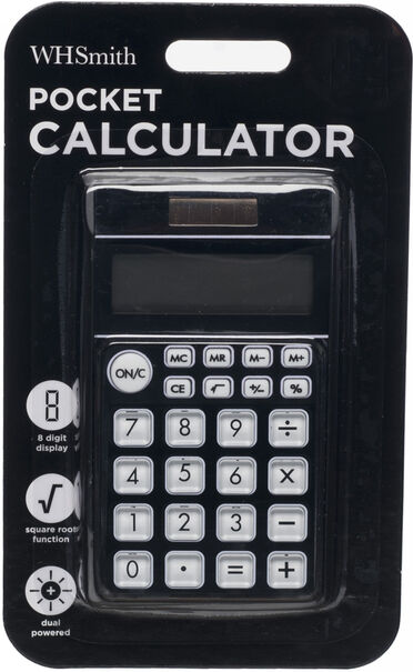 Whsmith Pocket Calculator Black