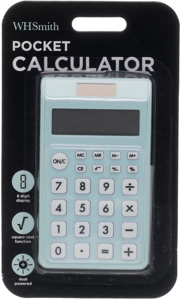 Whsmith Pocket Calculator Pastel Green