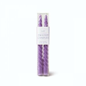 Paddywax Violet Twisted Tapered Candles Pack Of 2
