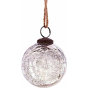 Sass & Belle Silver Crackle Glass Bauble