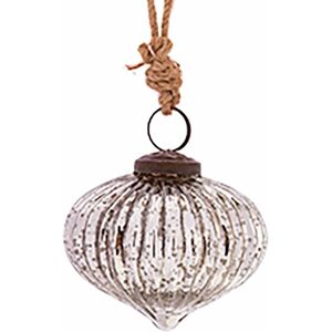 Sass & Belle Silver Crackle Glass Onion Bauble