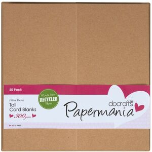 Docrafts Papermania Tall Recycled Kraft Cards And Envelopes (Pack Of 50)