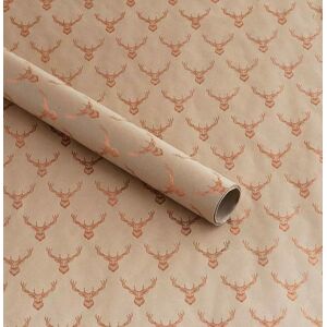 Whsmith 3m Kraft Stags Head Christmas Recyclable Wrapping Paper (Pack Of 2)