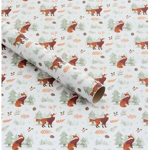 Whsmith 3m Fox In Woodland Christmas Recyclable Wrapping Paper (Pack Of 2)